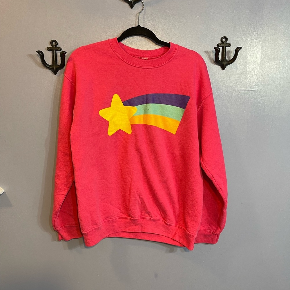 Mabel Pines 2016 Official Disney Gravity Falls Rainbow Star Sweatshirt Size M